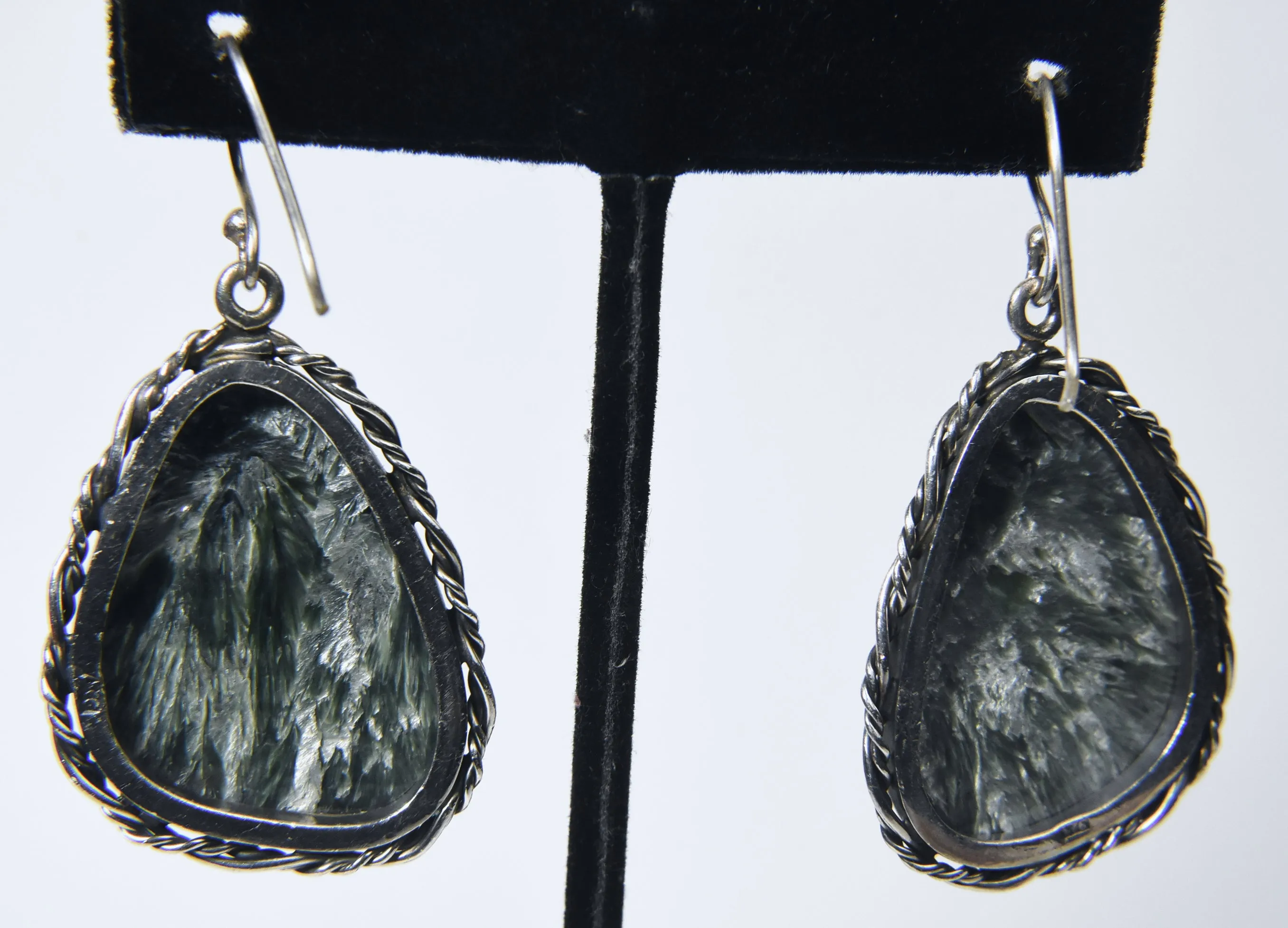 Seraphinite Sterling Silver Dangle Earrings