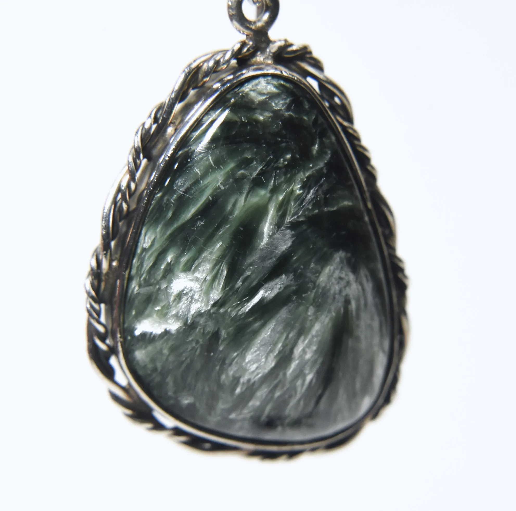 Seraphinite Sterling Silver Dangle Earrings