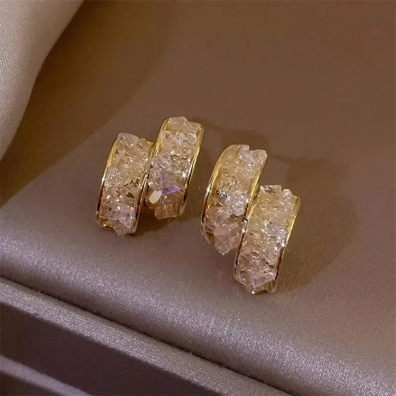 Shiny Crystal Fashion Luxury Simple Versatile Zircon Korean Earring