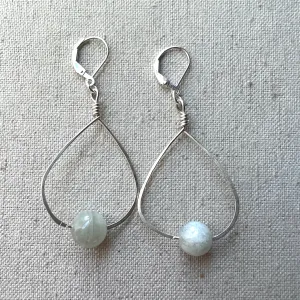 Siberian Moonstone Hoops