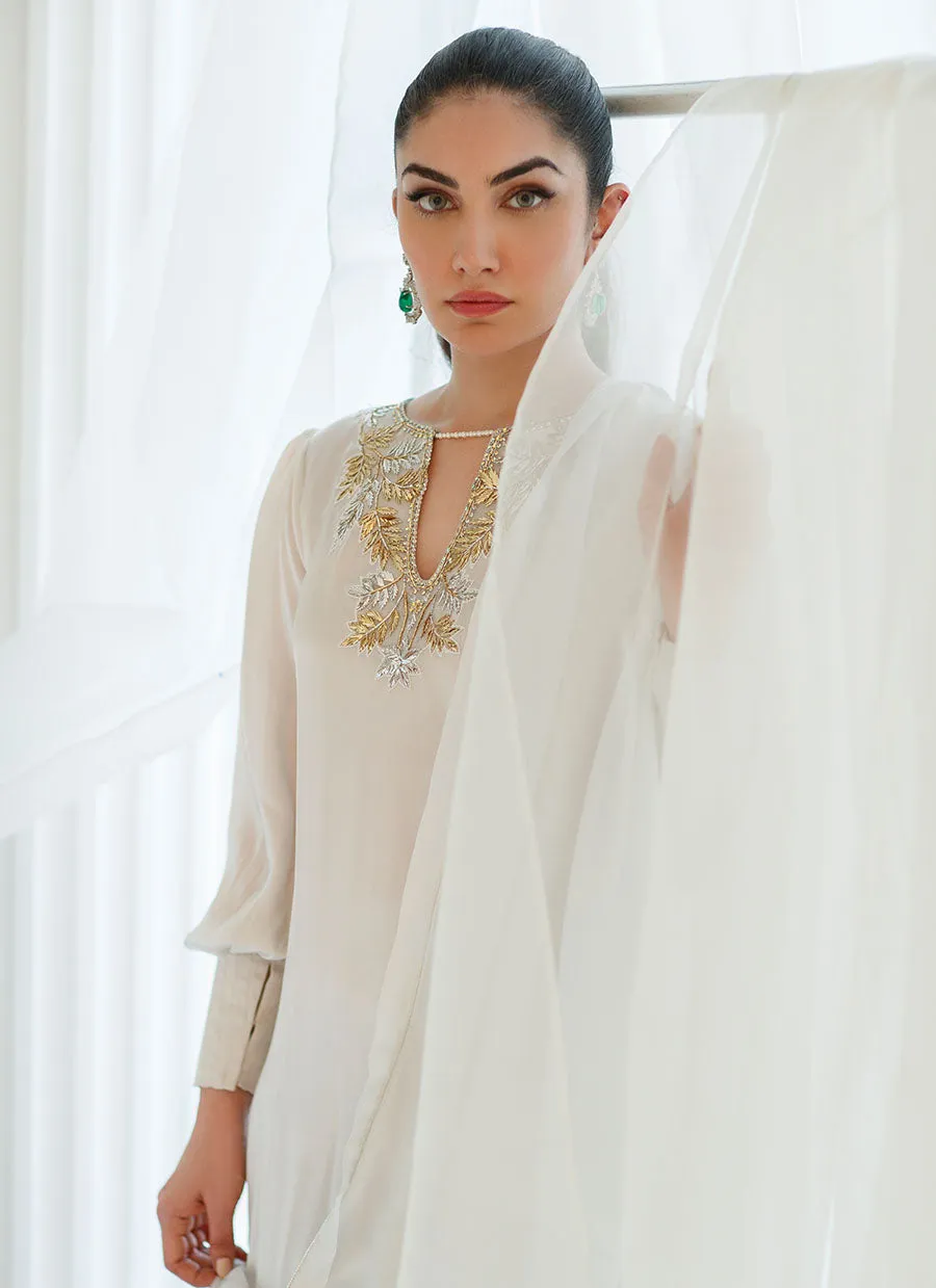 Silver Foil Shirt and Dupatta