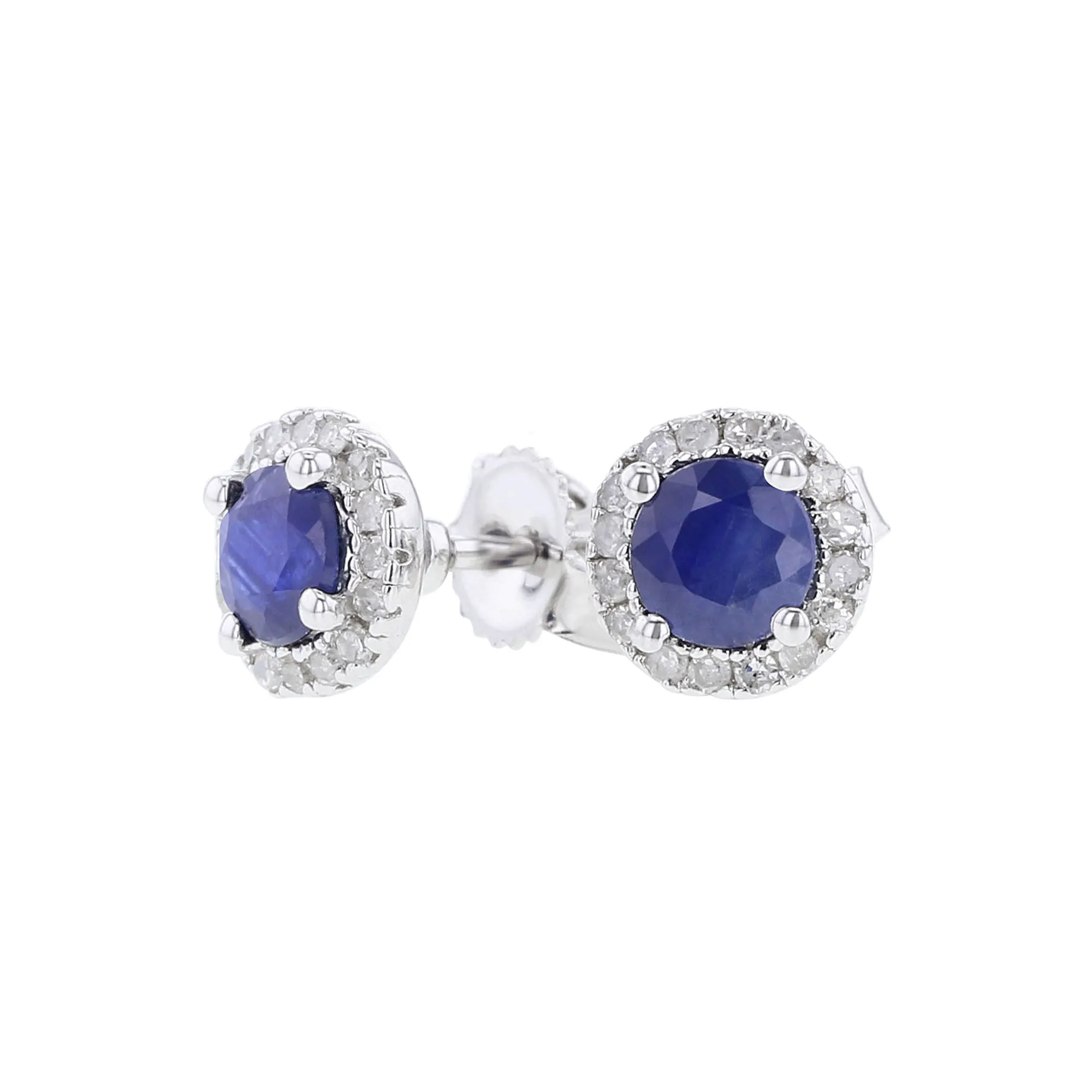 Silver Sprinkle Sapphire & Diamond Earrings