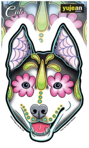 Sugar Skull Sticker ~ Husky