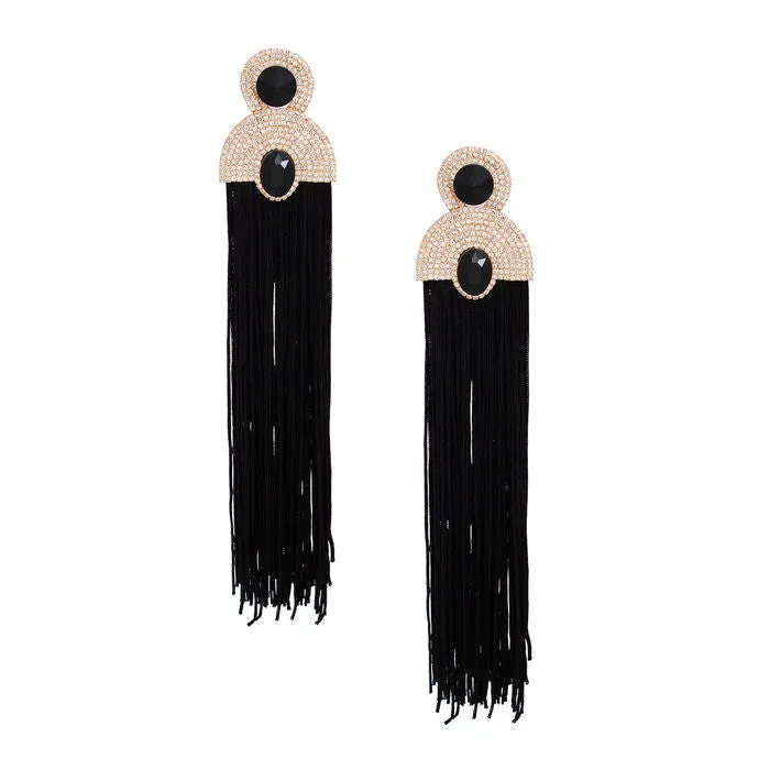 Tassel Fuchsia Long Vintage Glam Earrings Women