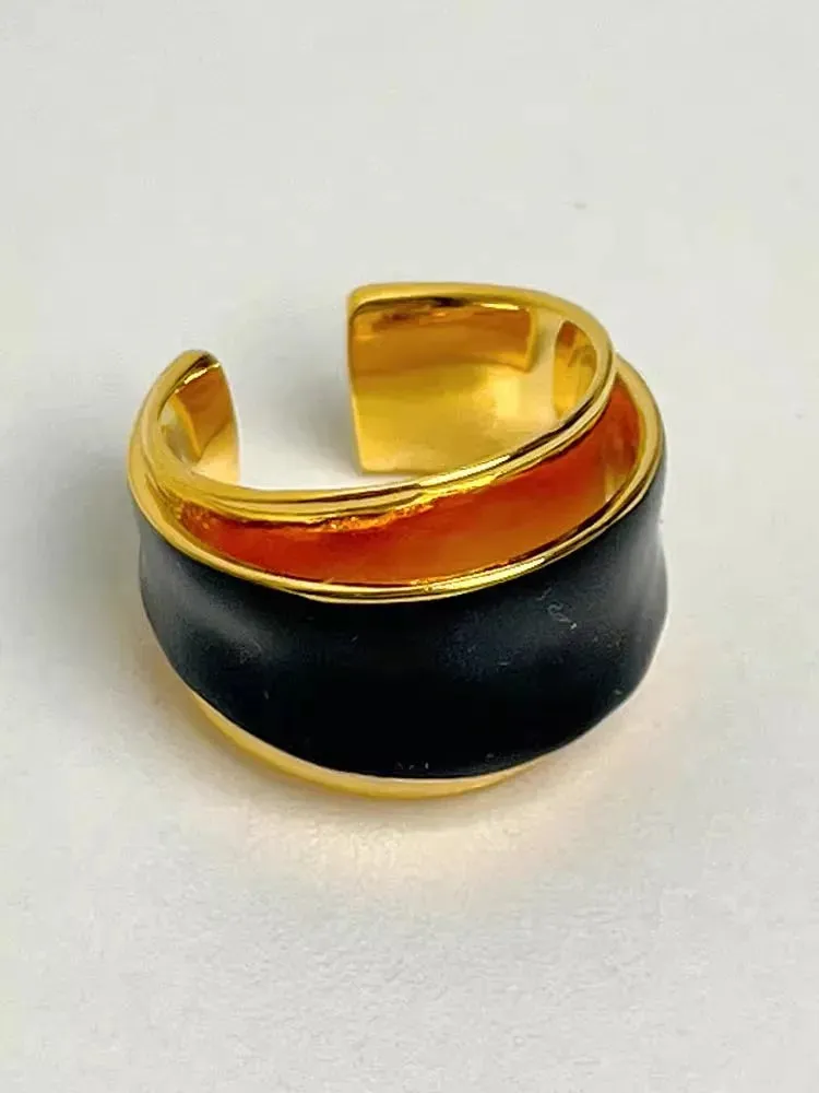 TEEK - Double-Layer Chocolate Drip Glaze Rings