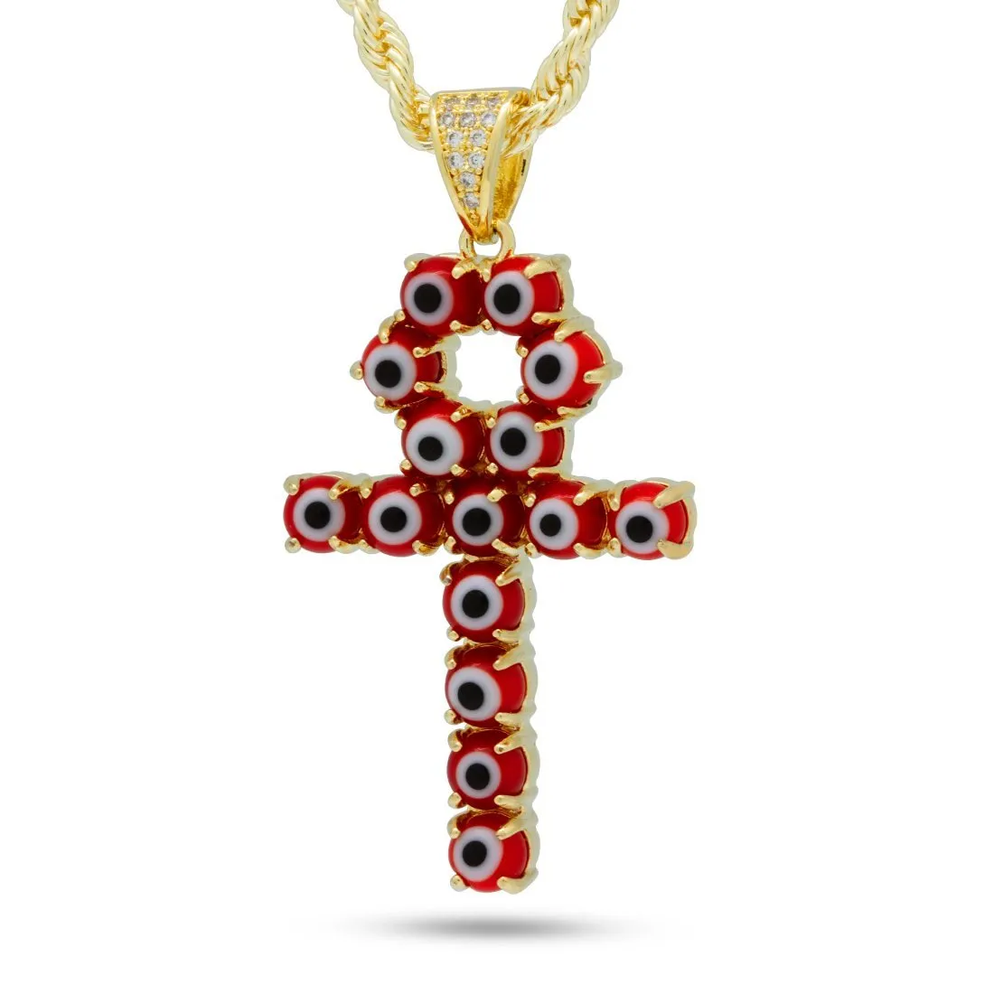 The Red Evil Eye Ankh Cross