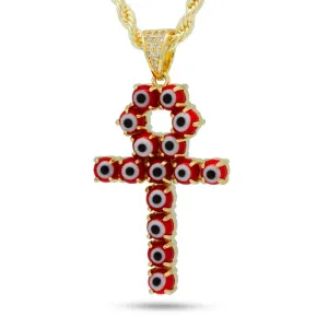 The Red Evil Eye Ankh Cross