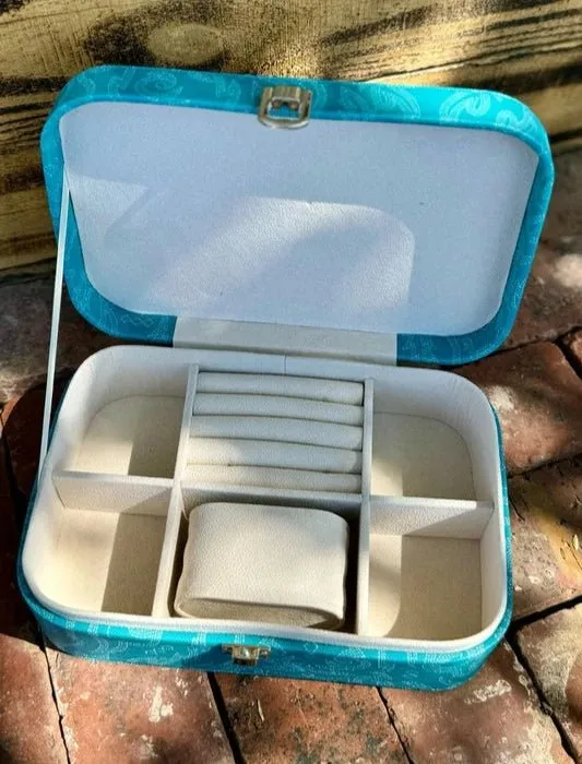 Turquoise Boot Stitch Jewelry Box