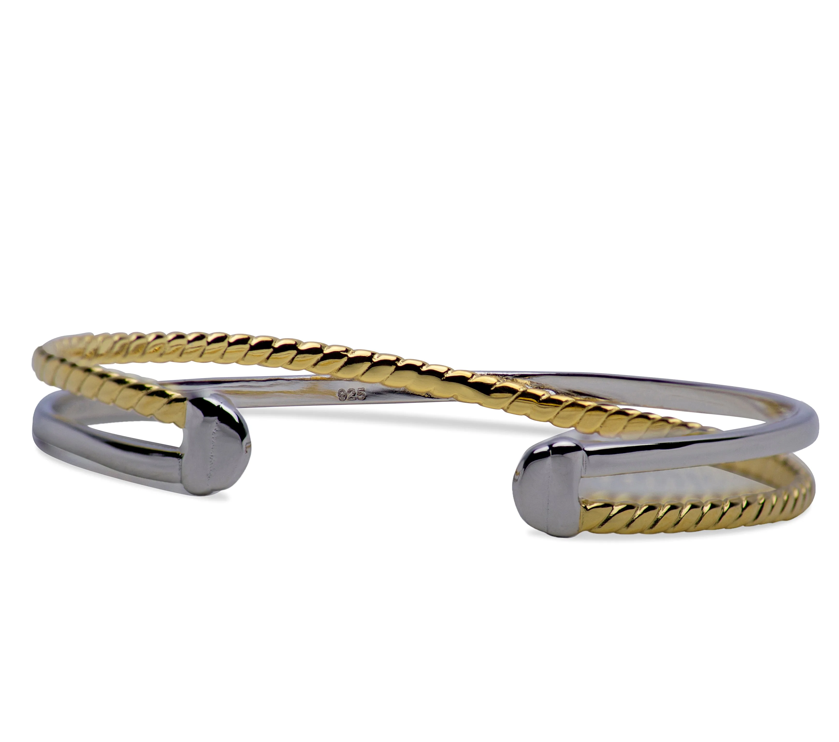 Two Tone Crossover Bangle