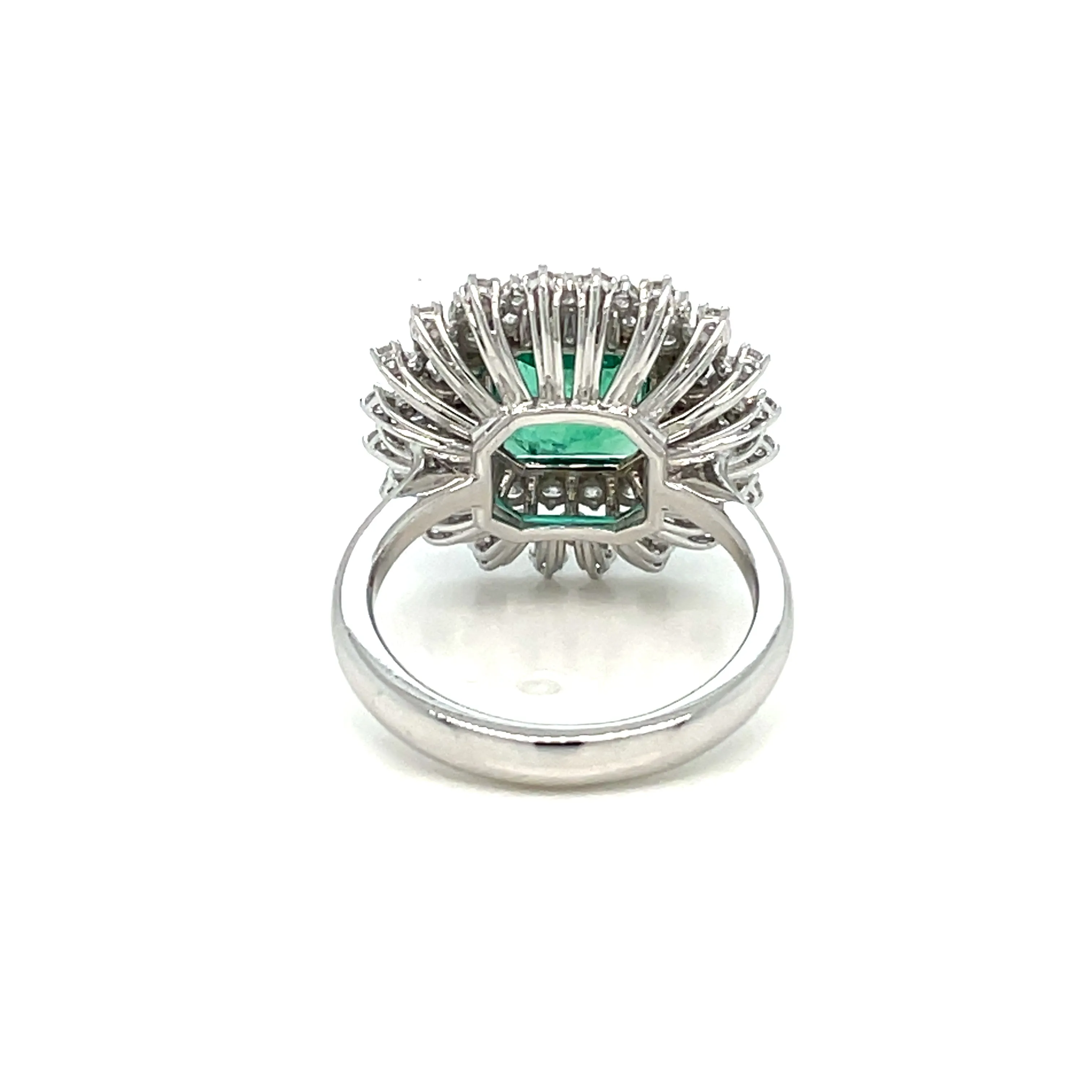 Vintage Colombian Emerald Diamond Gold Cluster Ring