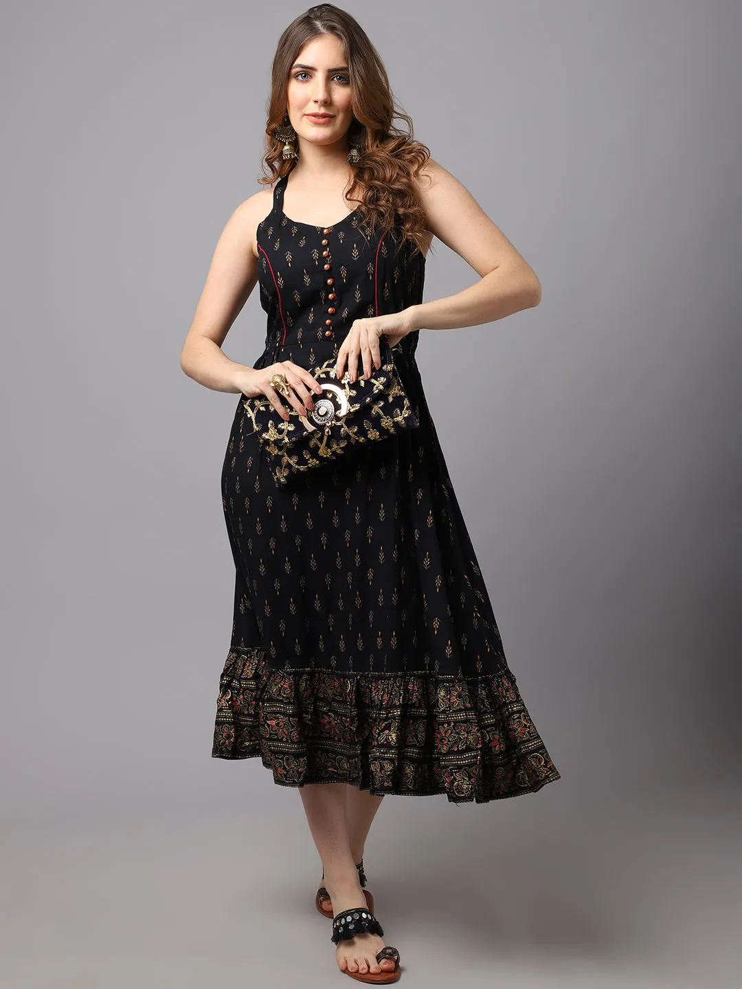 Women Block Printed Strylish Dress.