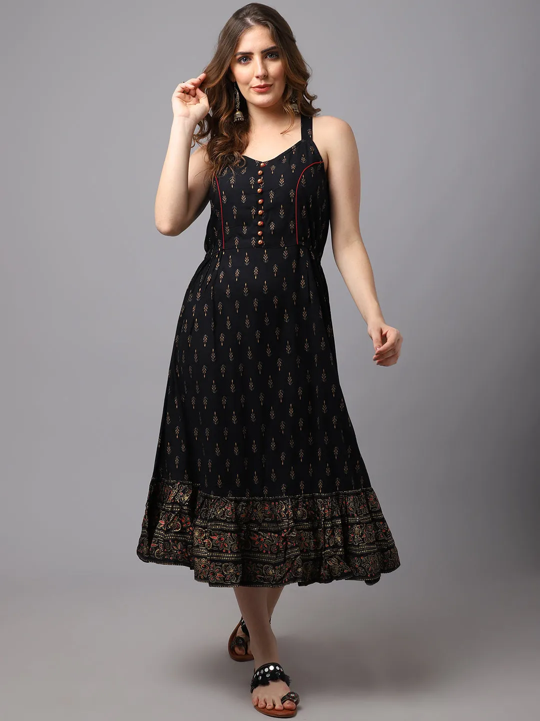 Women Block Printed Strylish Dress.