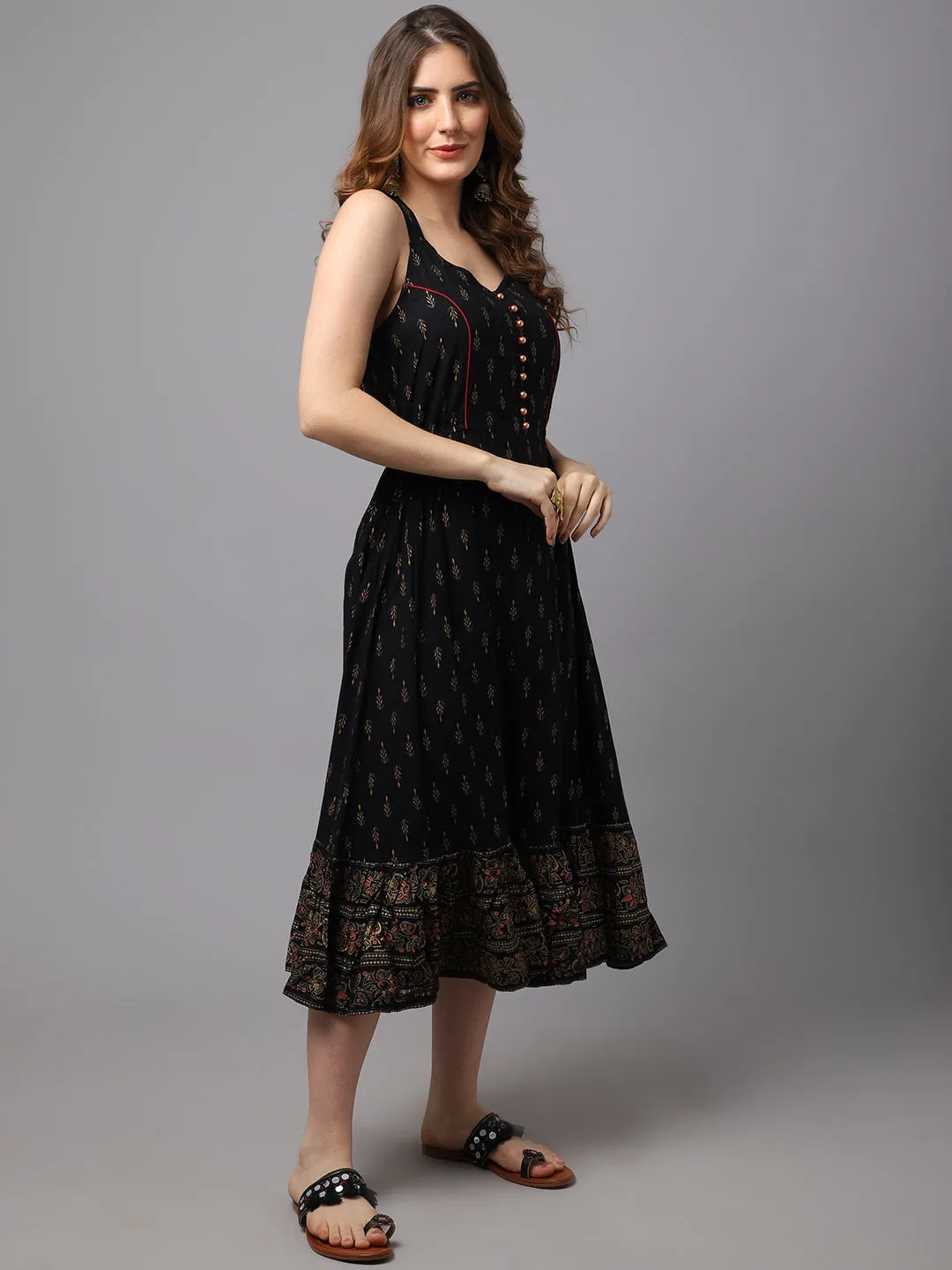 Women Block Printed Strylish Dress.